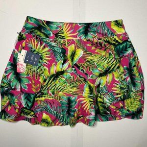 TOMMY BAHAMA TROPICAL Ruffle Hem Knit Golf Tennis Island Floral SKORT M L NWT